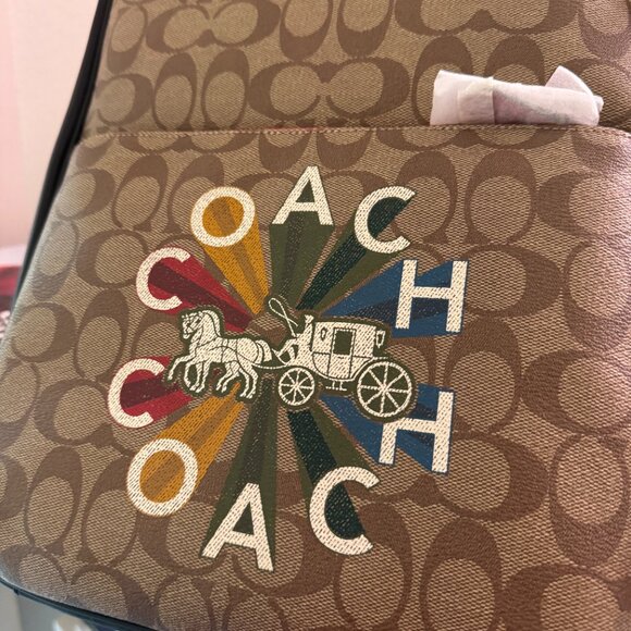 Coach Westway Backpack In Signature Canvas With Coach Radial Rainbow C6856 - Picture 7 of 7
